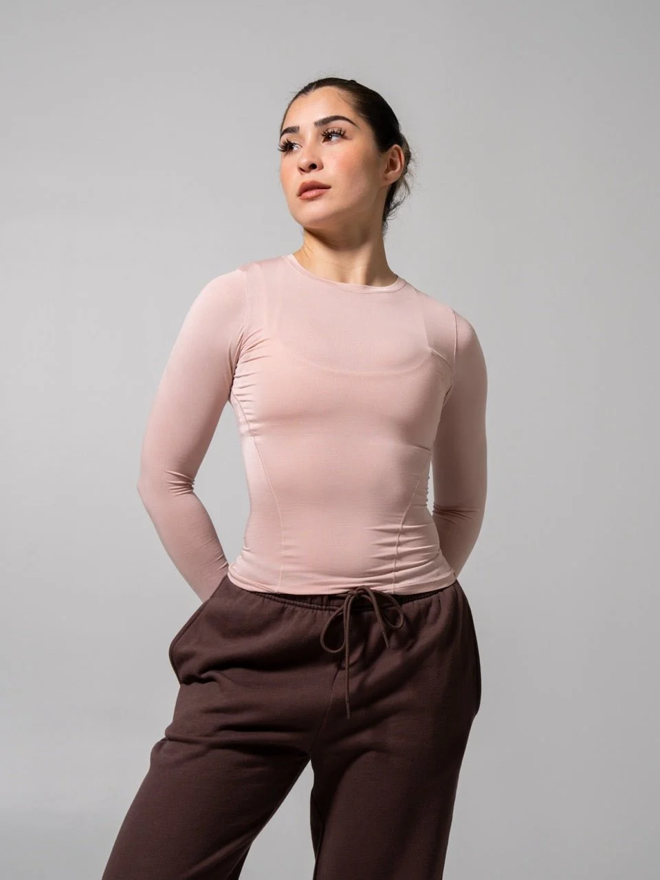 Halo Long Sleeve Hip Tee - Strawberry Milk - Image 2