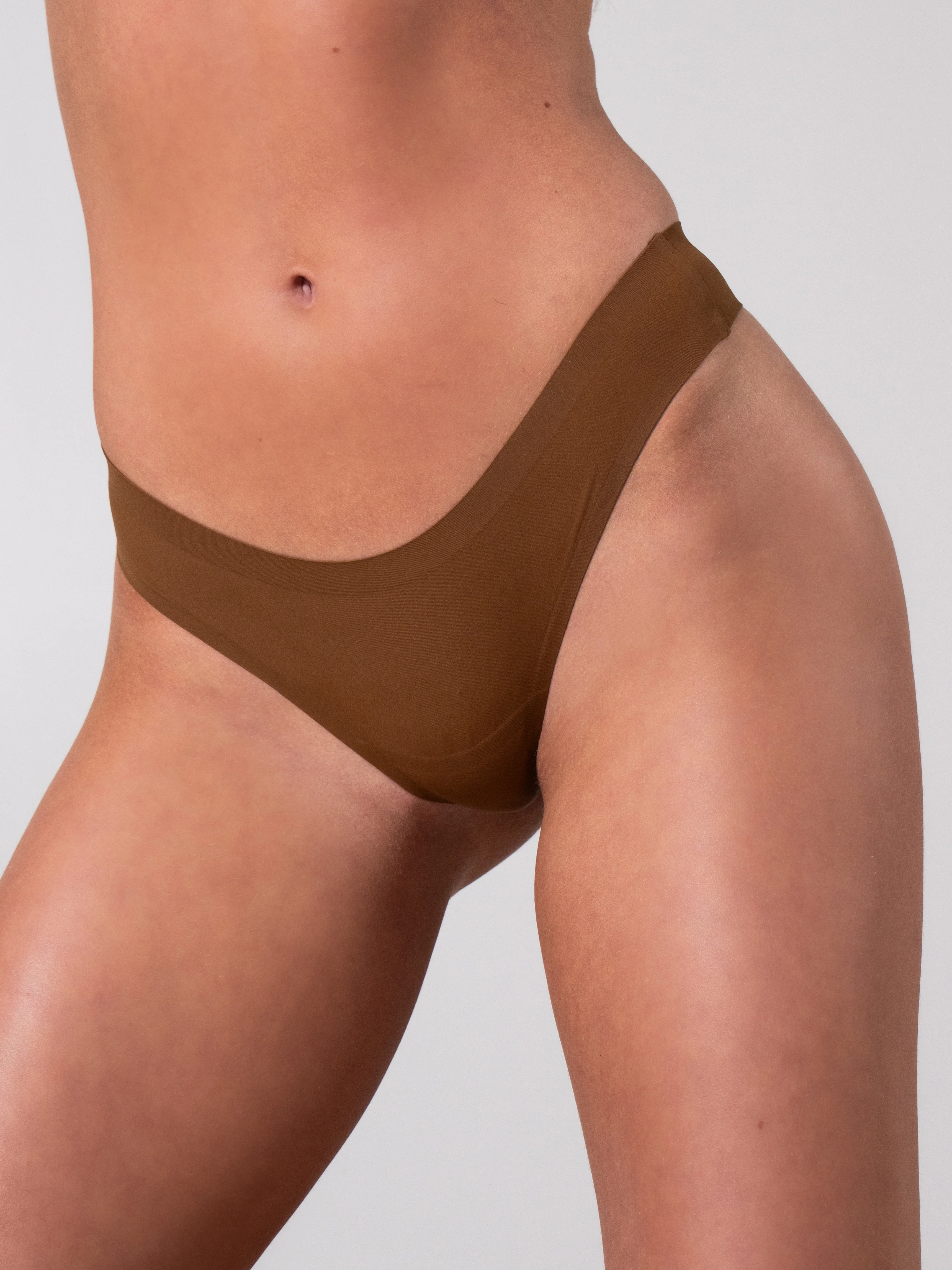 Invisible Hip Rise Thong - Mocha - Image 4