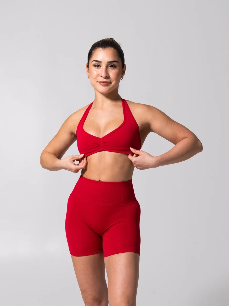 Micro Seamless Sports Bra - Heather Lipstick Red - Image 10