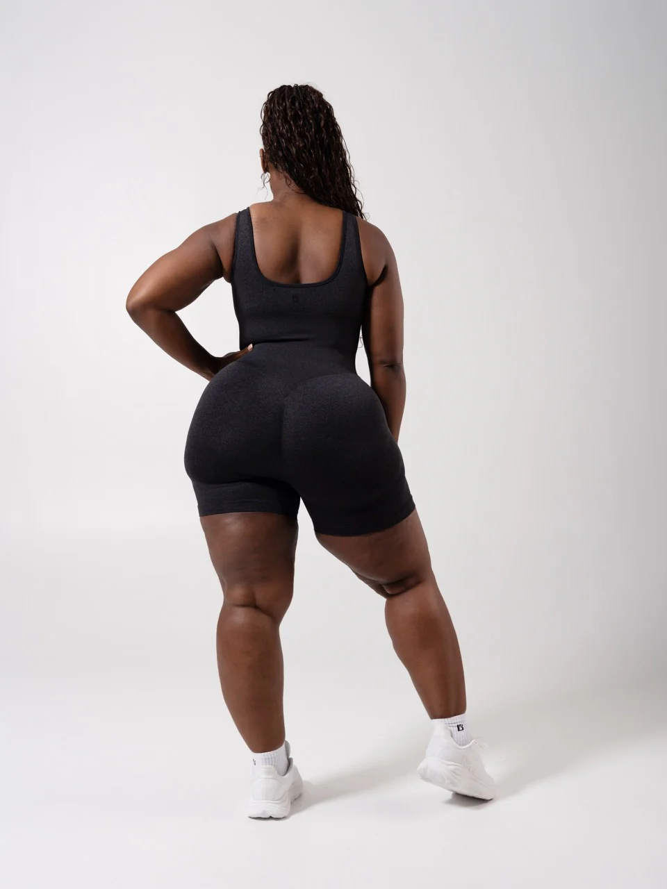 Miracle Scrunch Seamless Bodysuit 5" - Heather Charcoal - Image 5