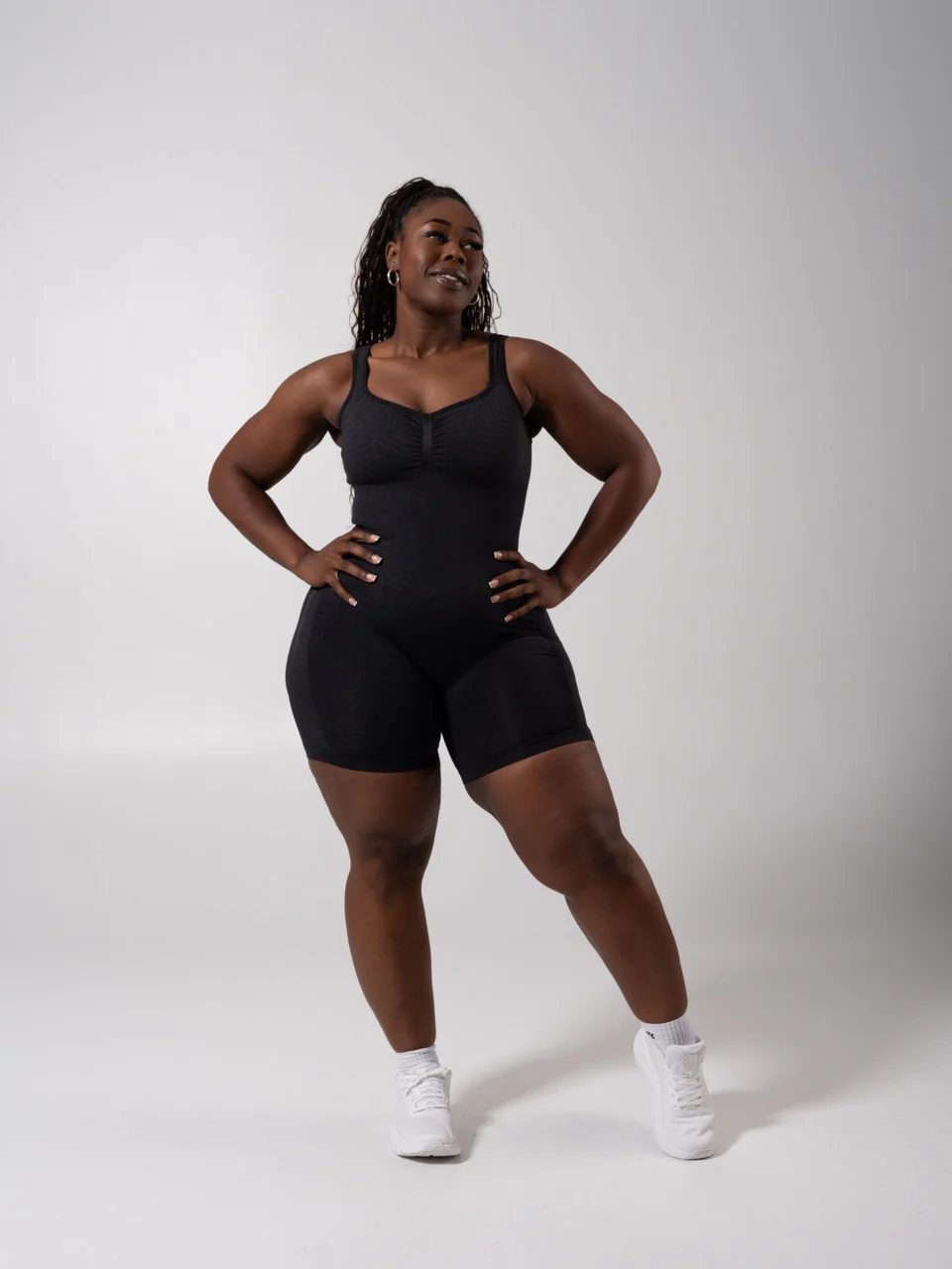 Miracle Scrunch Seamless Bodysuit 5" - Heather Charcoal - Image 6