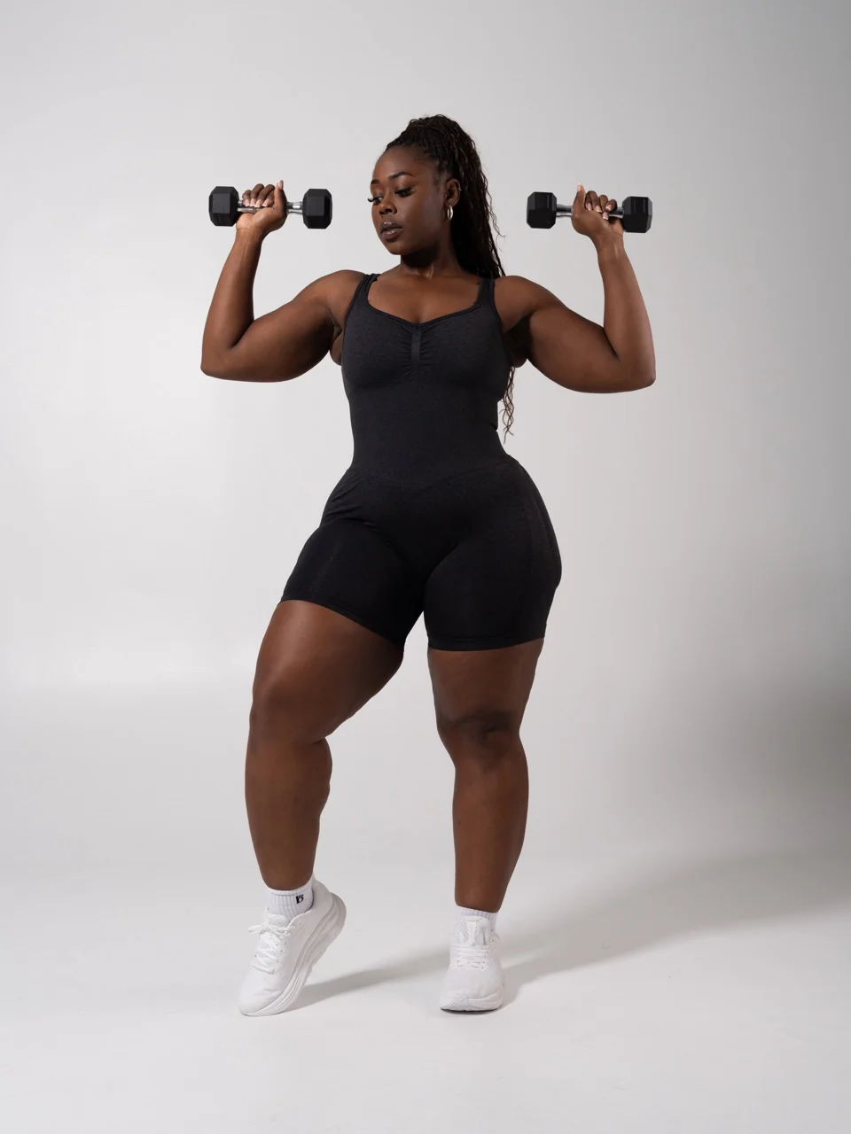 Miracle Scrunch Seamless Bodysuit 5" - Heather Charcoal - Image 9