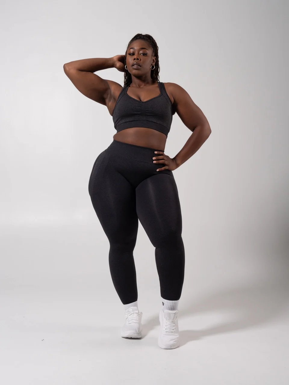 Miracle Seamless Hip Rise Legging - Heather Charcoal - Image 2