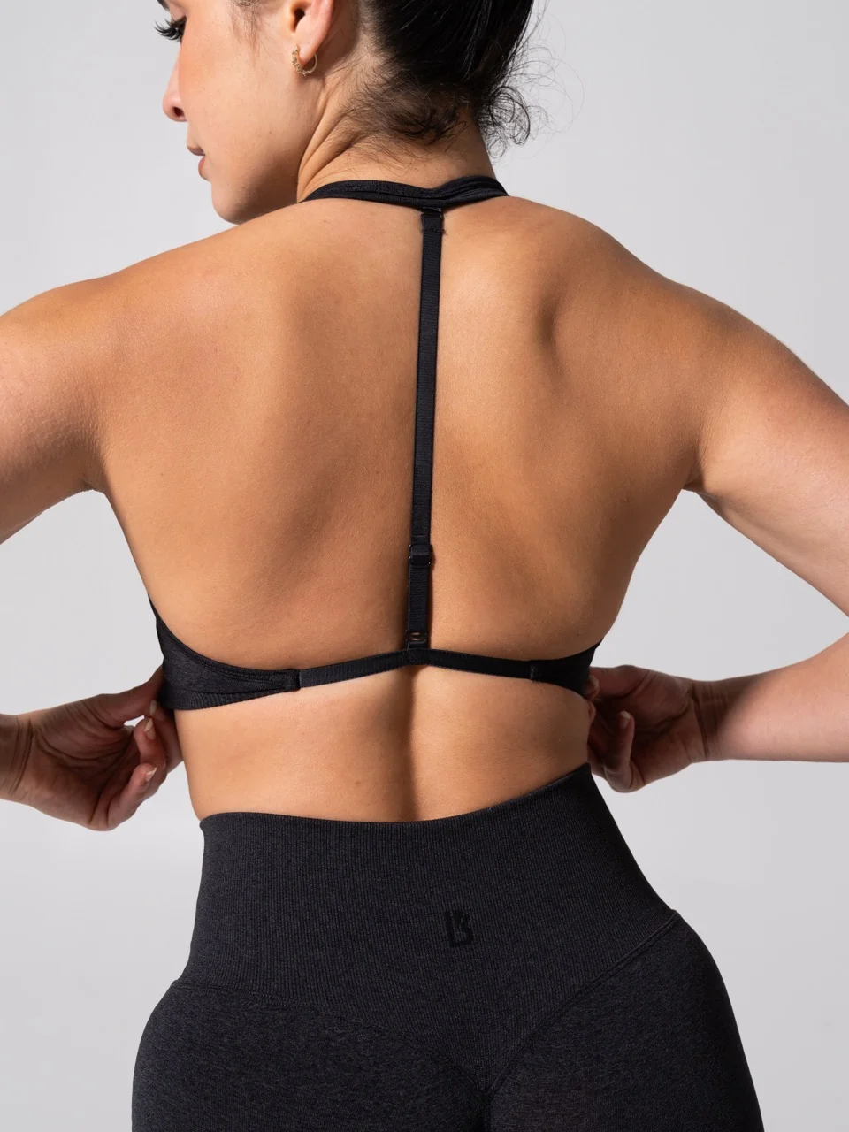 Micro Seamless Sports Bra - Heather Charcoal - Image 4