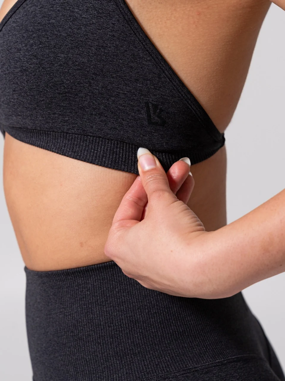 Micro Seamless Sports Bra - Heather Charcoal - Image 9