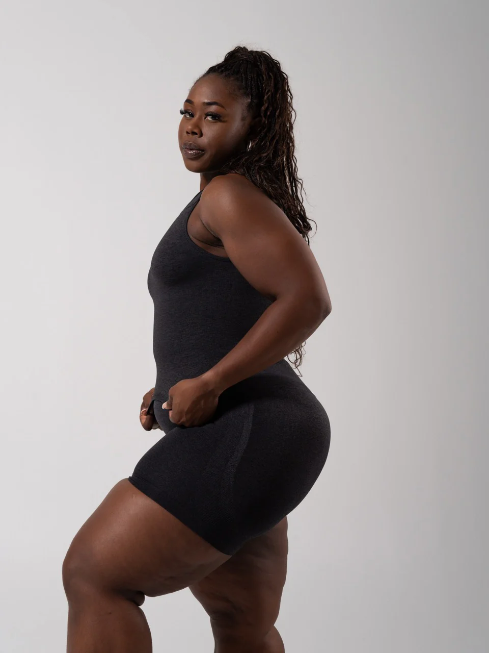 Shape Seamless Hip Tank - Heather Charcoal - Image 3