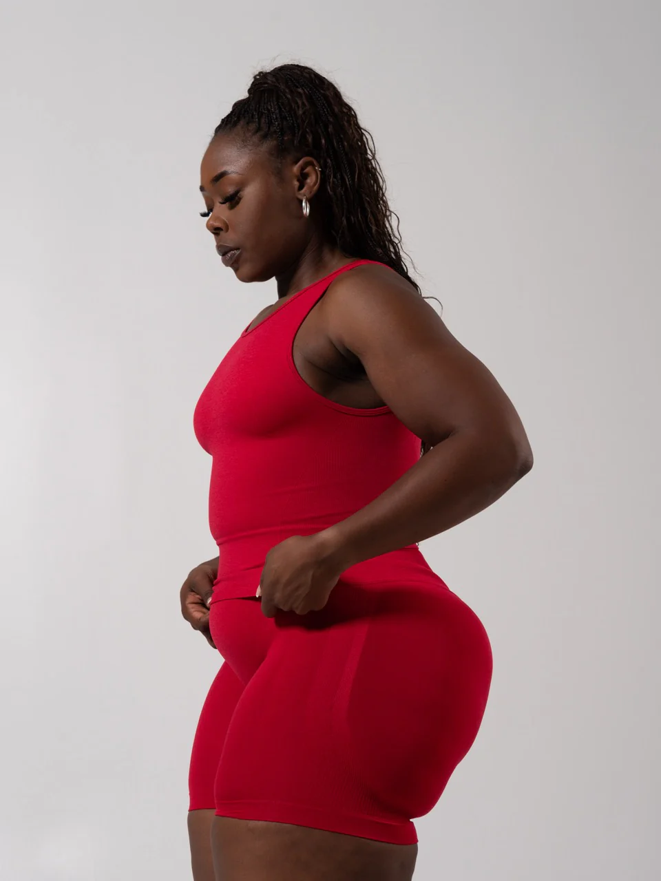 Shape Seamless Hip Tank - Heather Lipstick Red - Image 8