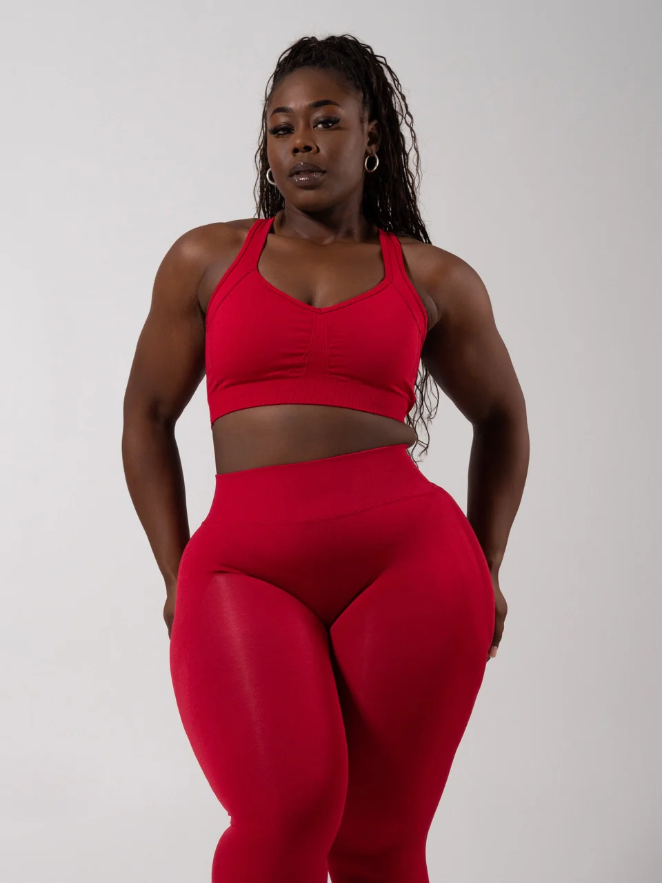 Vida Seamless Sports Bra - Heather Lipstick Red