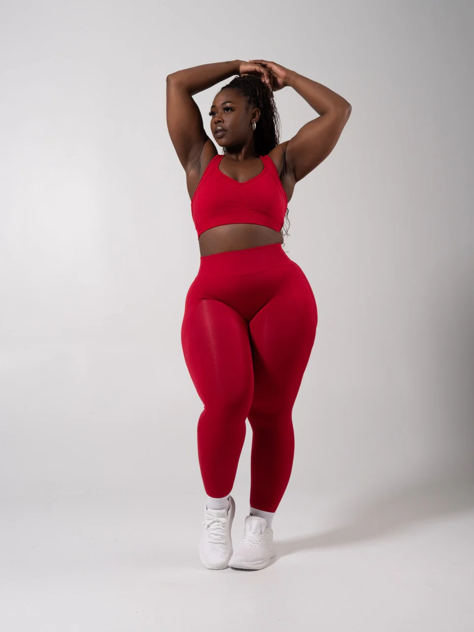 Vida Seamless Sports Bra - Heather Lipstick Red - Image 2