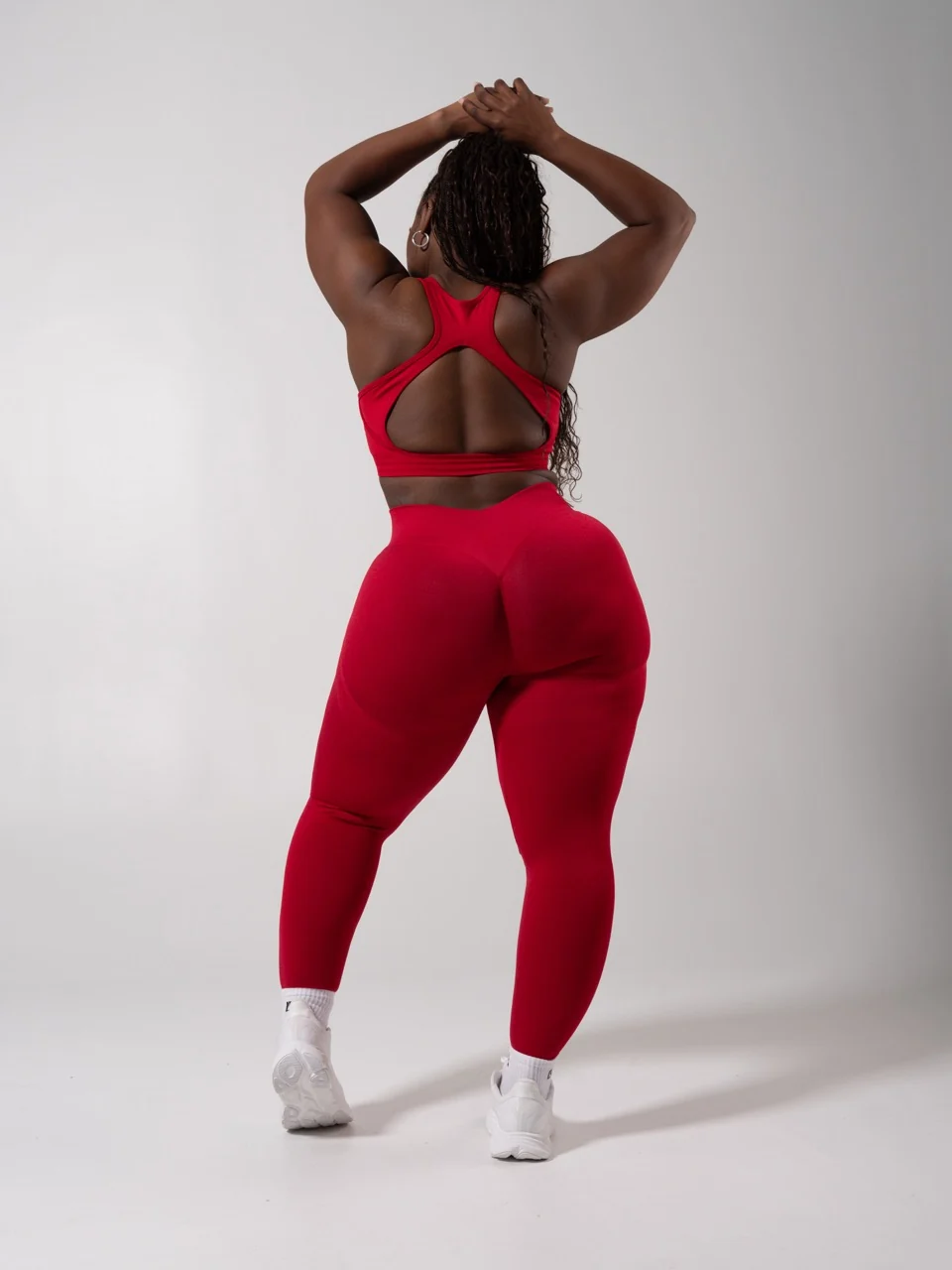 Vida Seamless Sports Bra - Heather Lipstick Red - Image 3