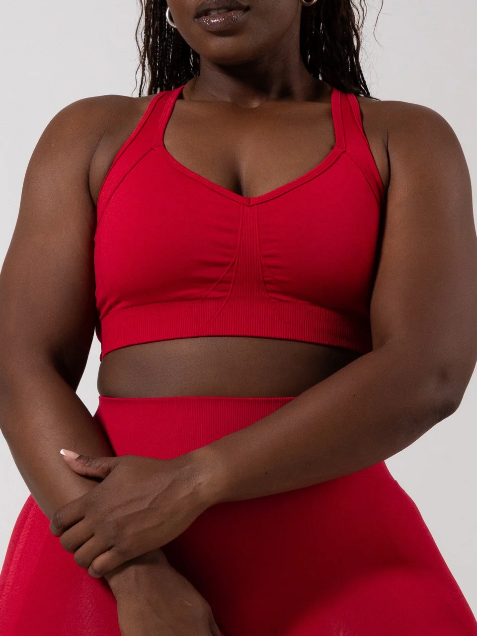 Vida Seamless Sports Bra - Heather Lipstick Red - Image 4