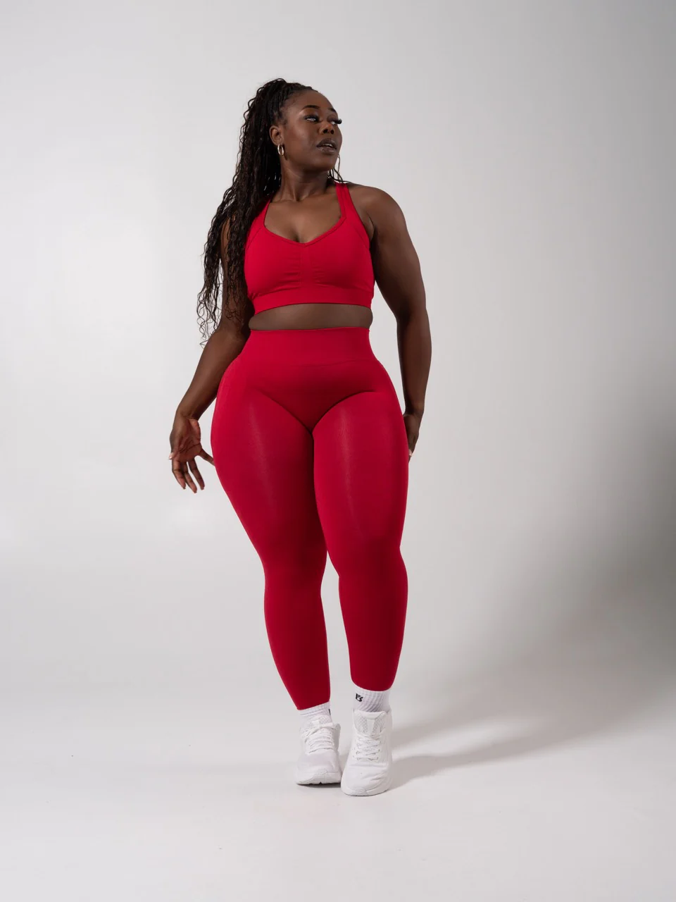 Vida Seamless Sports Bra - Heather Lipstick Red - Image 7